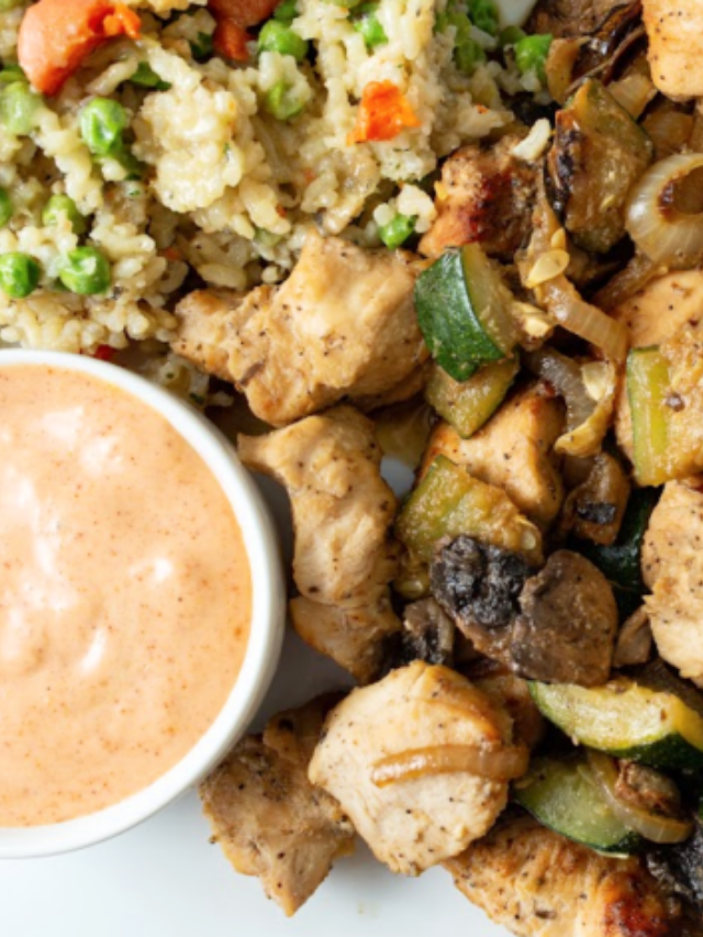 Hibachi Style Chicken with Yum Yum Sauce in the Air Fryer Fabulessly