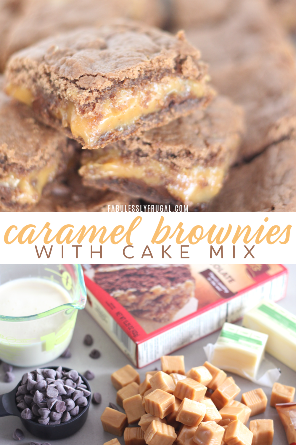 Caramel brownies with cake mix
