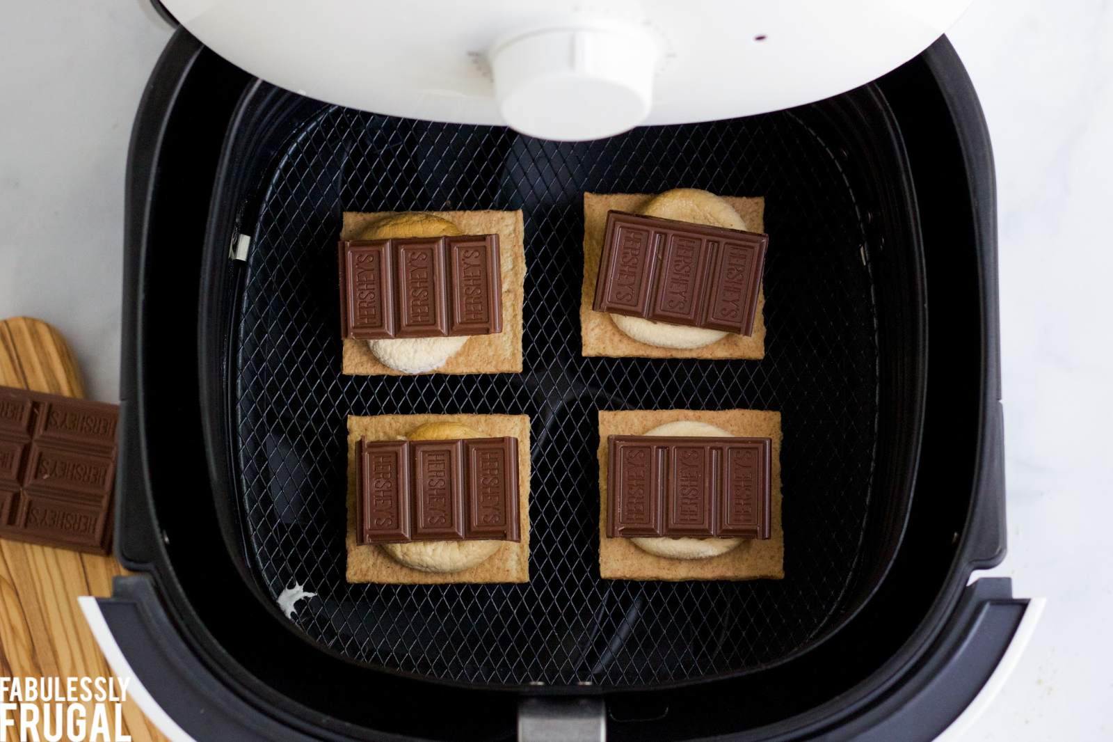 Chocolate topped s'mores in air fryer