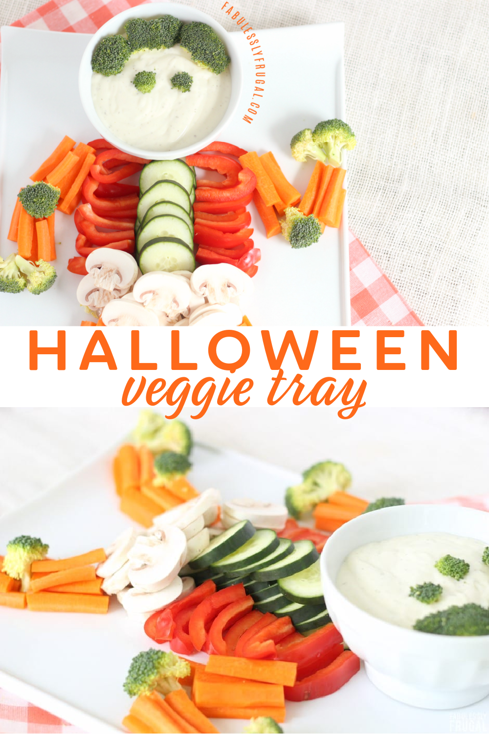 easy halloween appetizers - veggie skeleton