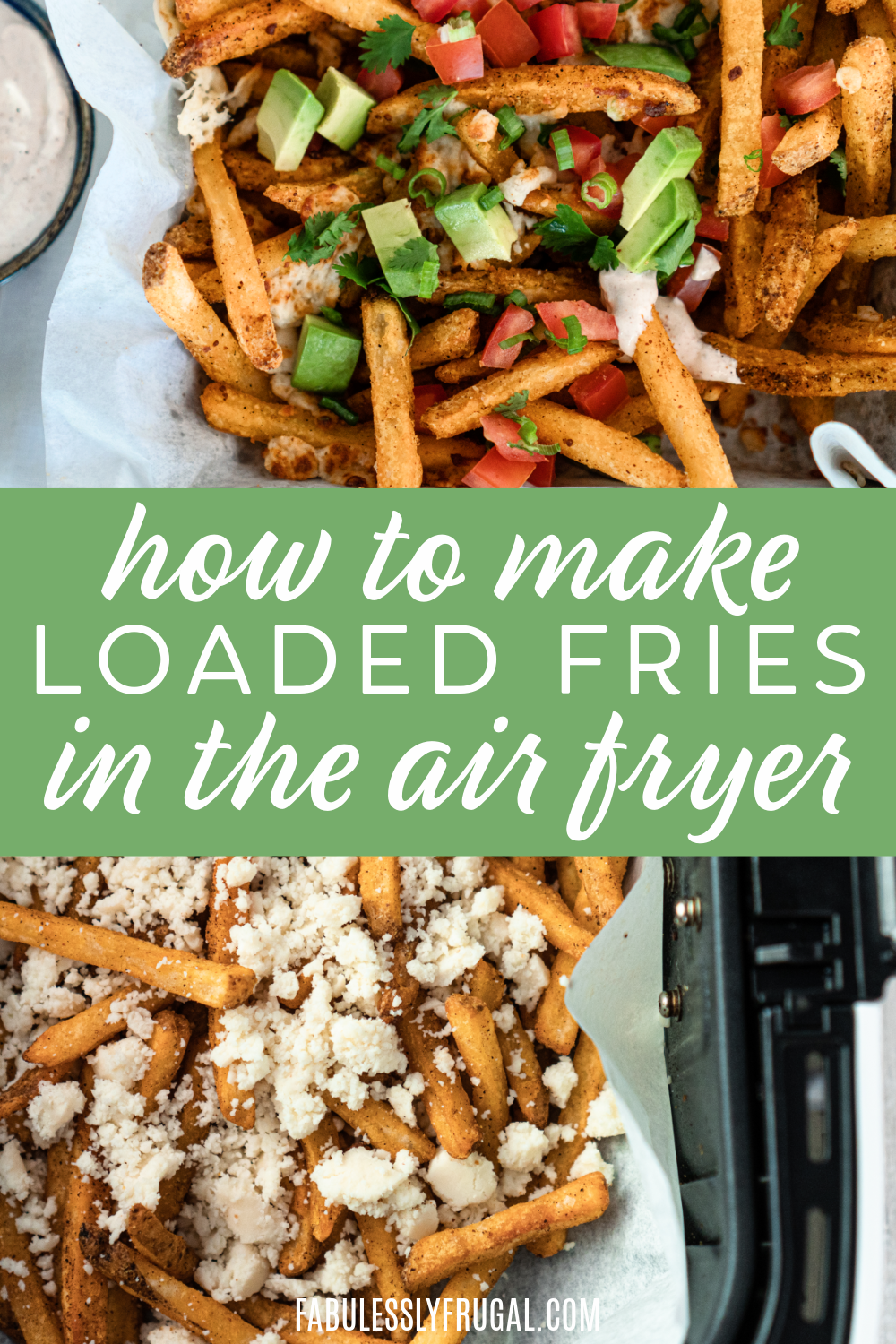 Airfryer Loaded Fries et sauce au fromage, Recette