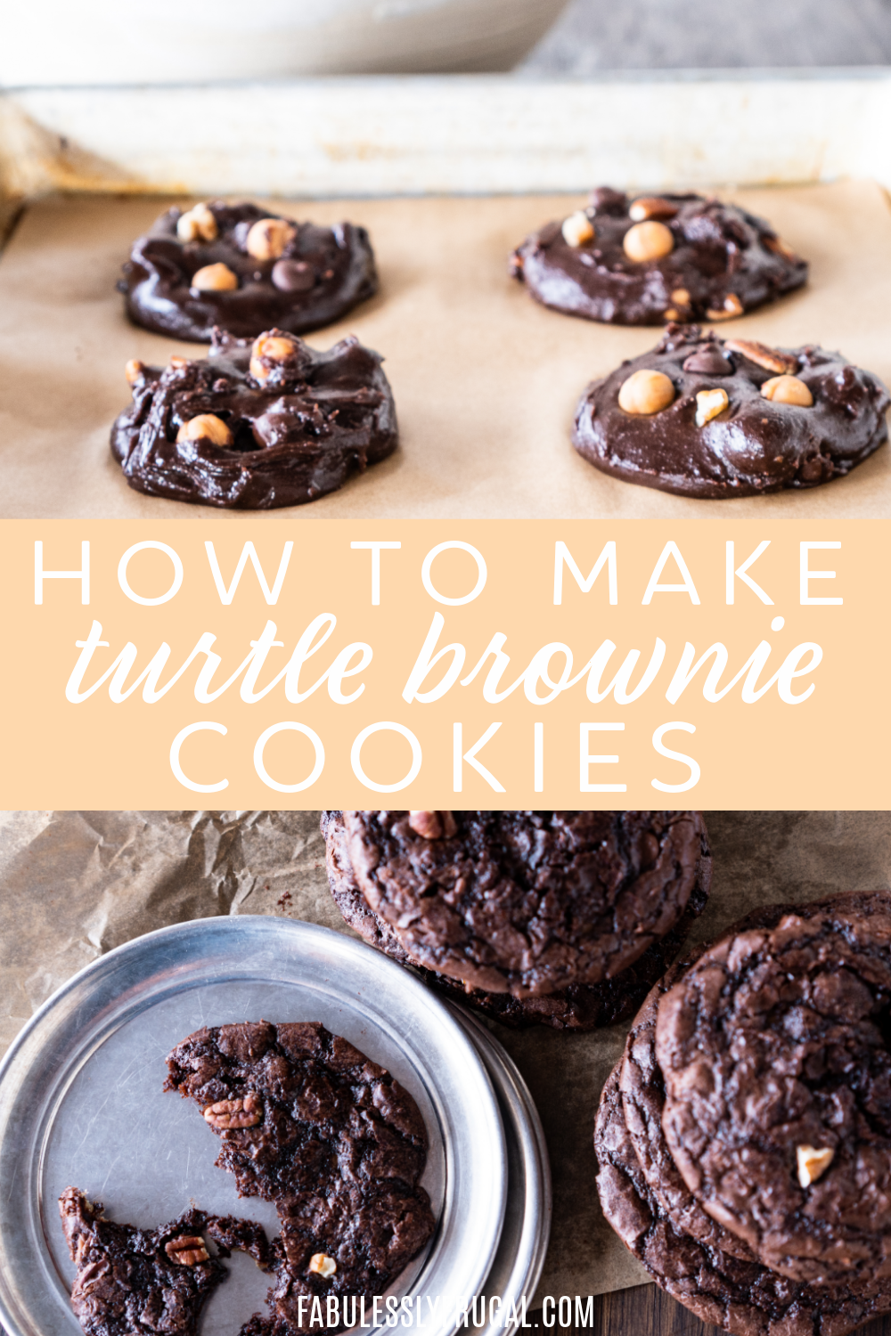 These turtle brownie cookies are the ultimate comfort food
