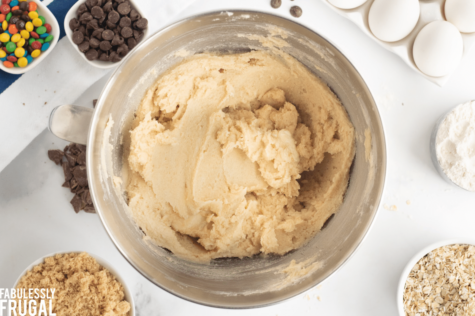 Cookie dough in mixer
