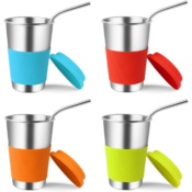 4-Pack Stainless Steel Cups with Lids and Straws $20.88 (Reg. $26.99) |...