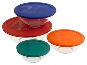 Pyrex #1086053 Smart Essentials 8-Piece Mixing Bowl Set With Colored Lids