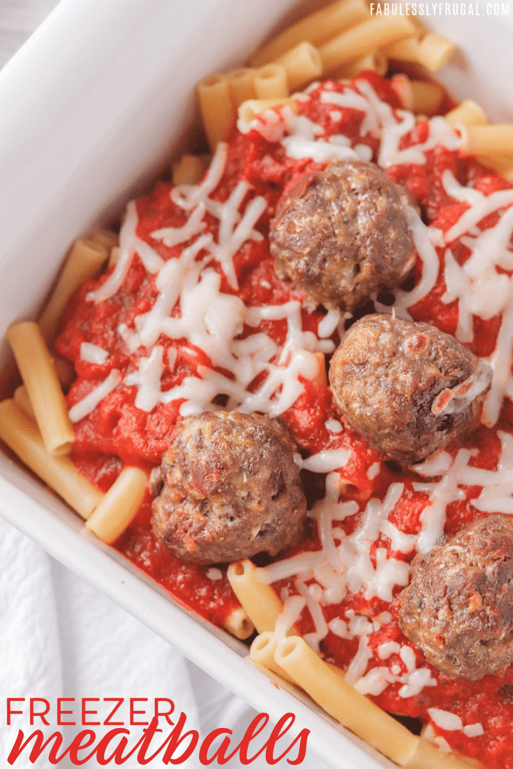 Homemade meatballs with pasta