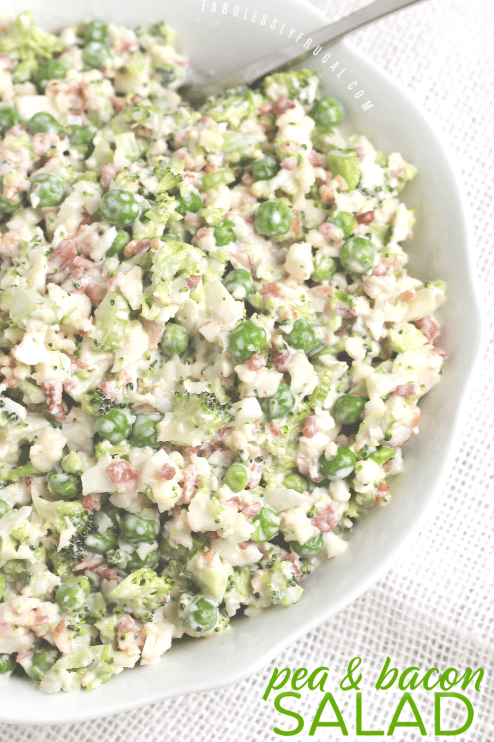 Cold pea and bacon salad