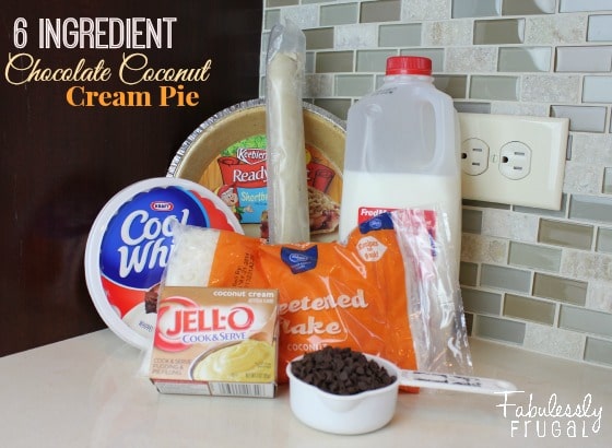 Easy chocolate coconut cream pie ingredients