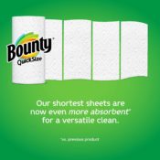 8 Count Bounty Quick-Size Paper Towels, White, Family Rolls $15.42 (Reg....