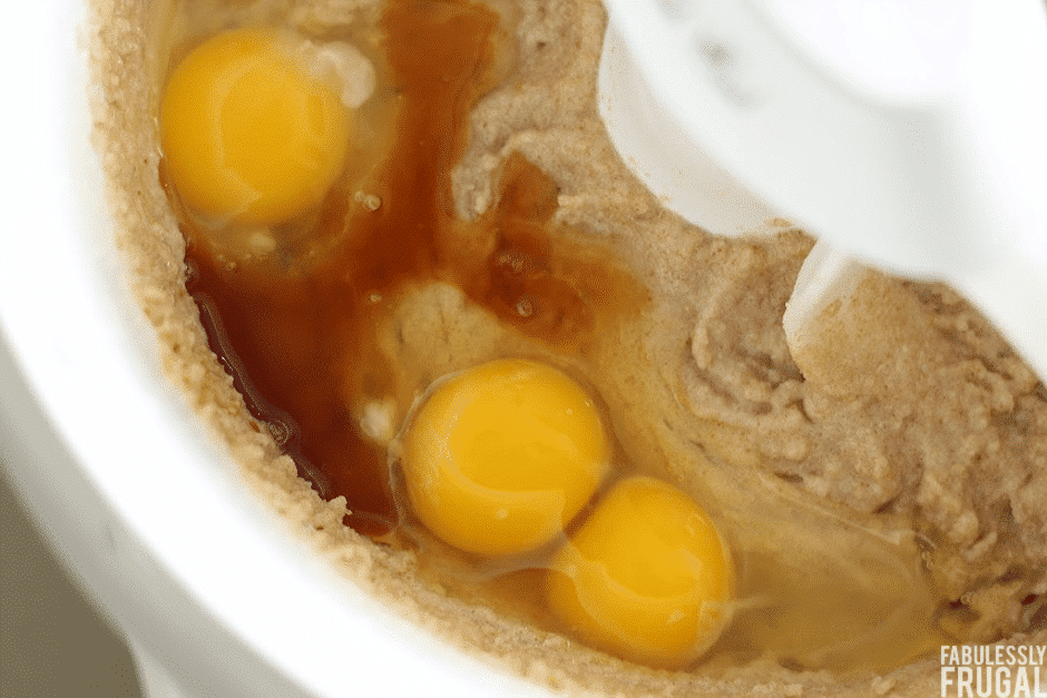 Adding coconut oil and eggs to batter