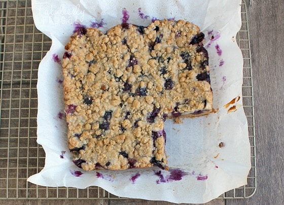 blueberry sour cream crumb bars from above