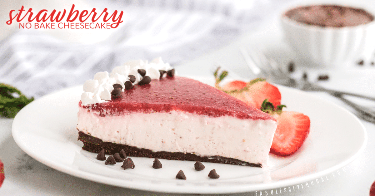 Valentines day strawberry cheesecake slice