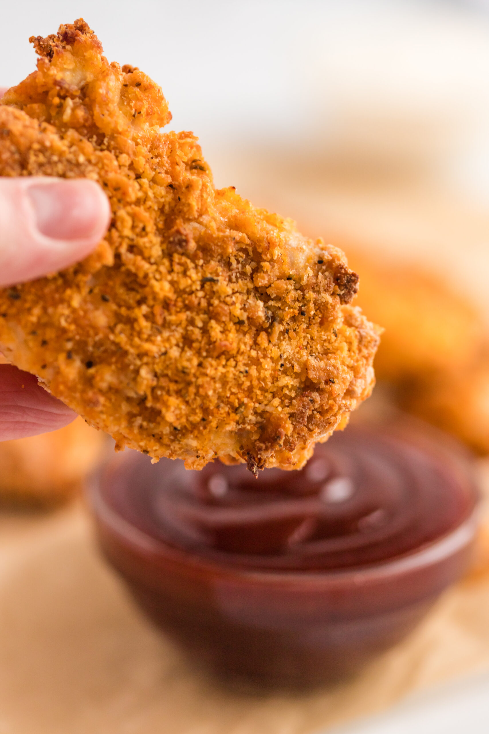 Chicken tenders with BBQ dipping sauce