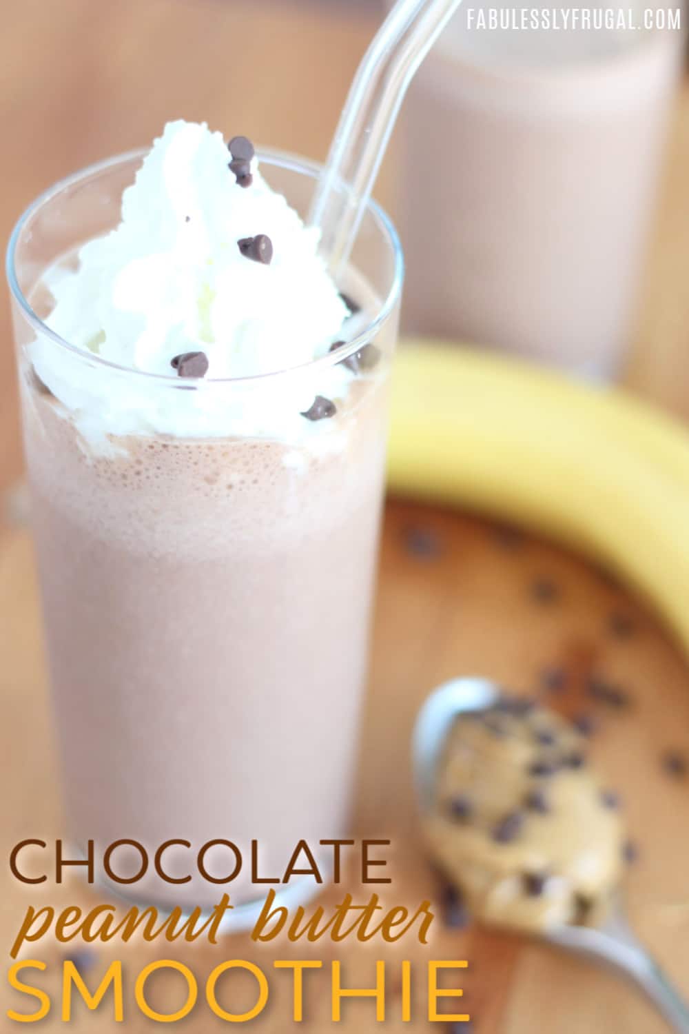 Banana chocolate chip peanut butter smoothie