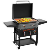 Blackstone 2-Burner 28″ Griddle with Electric Air Fryer and Hood $378...