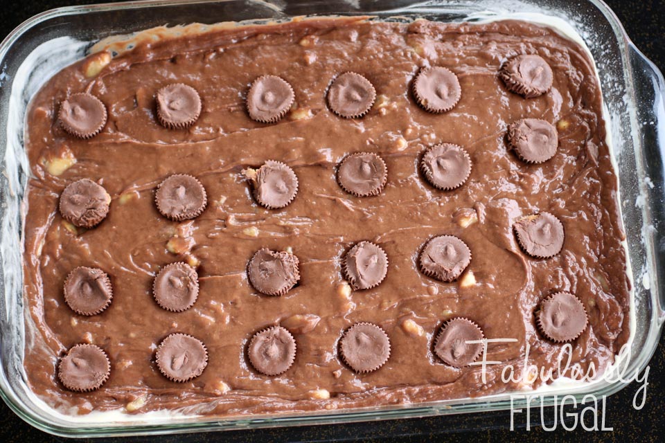 Chunky Monkey Brownies with peanut butter cups