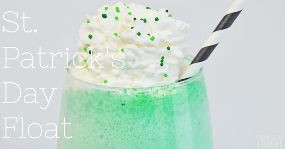 Green ice cream float for St. Patrick's Day