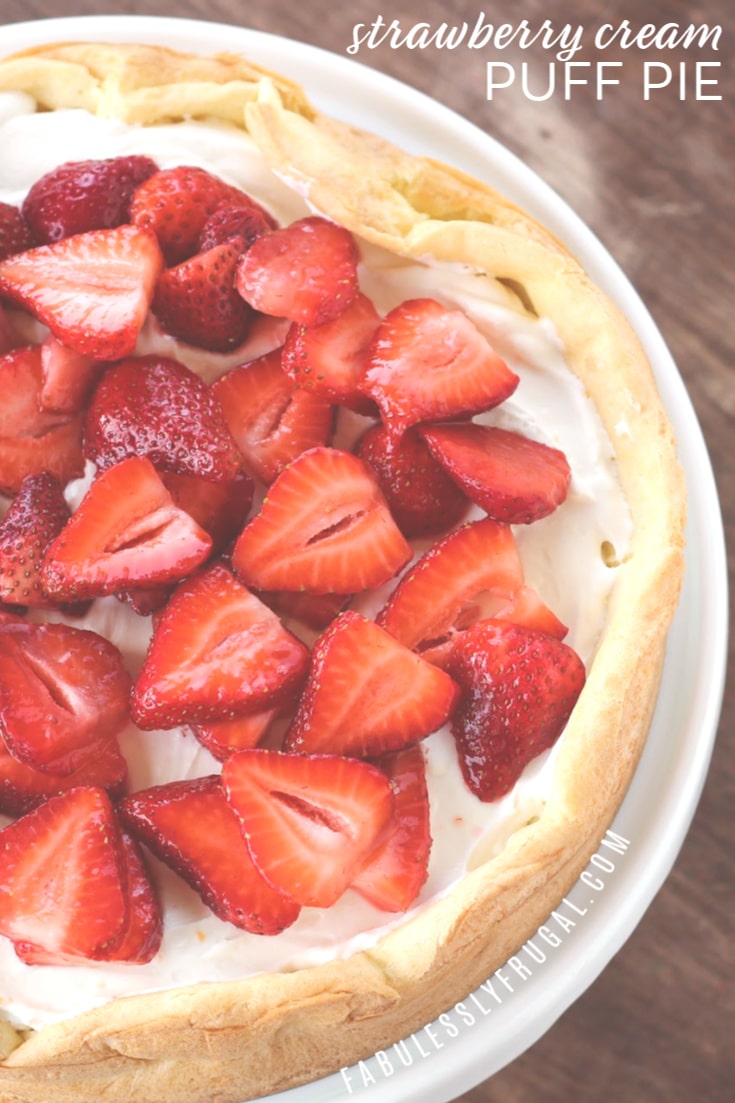 Easy strawberry cream puff pie cake dessert recipe