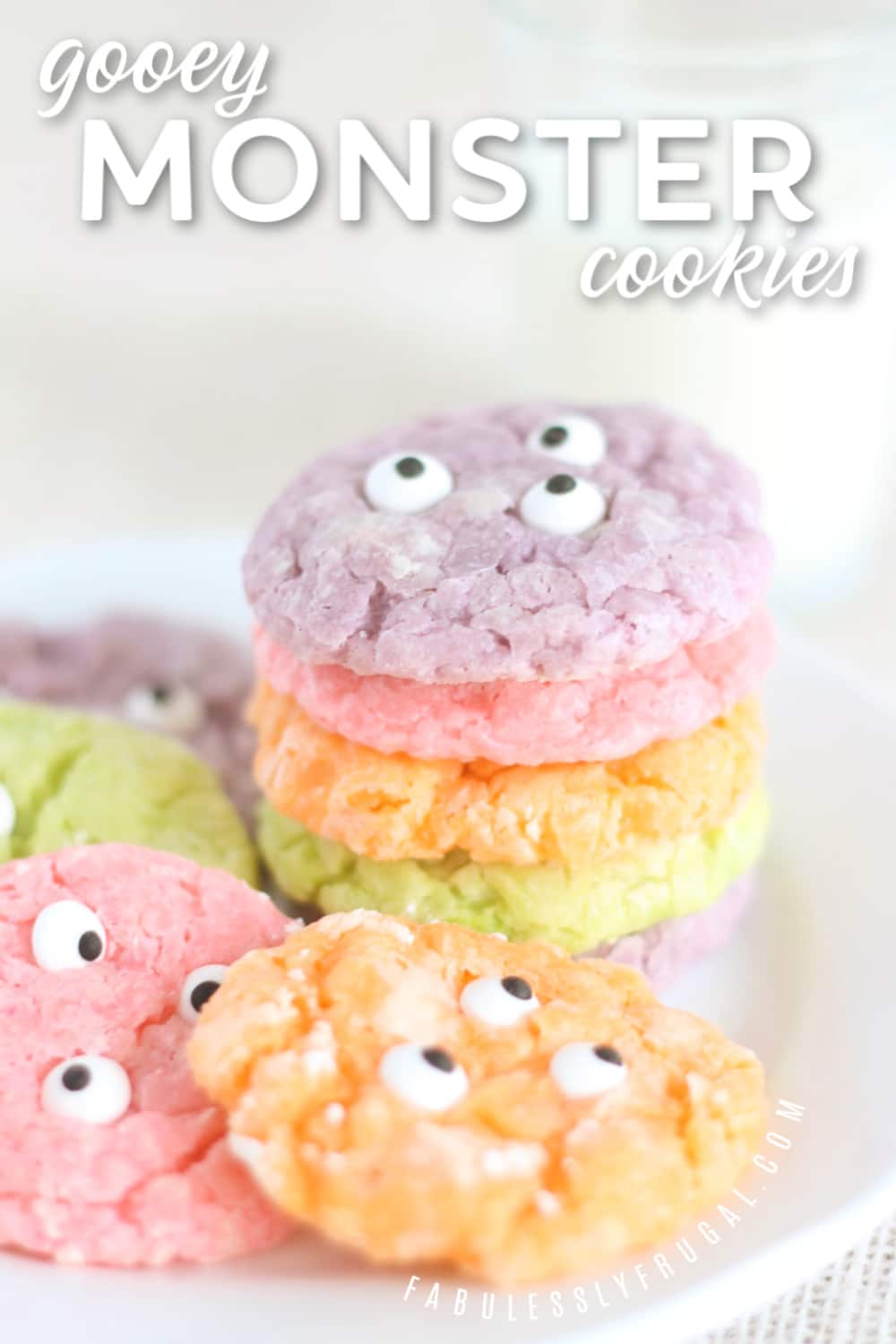 Gooey monster cookies with eyes