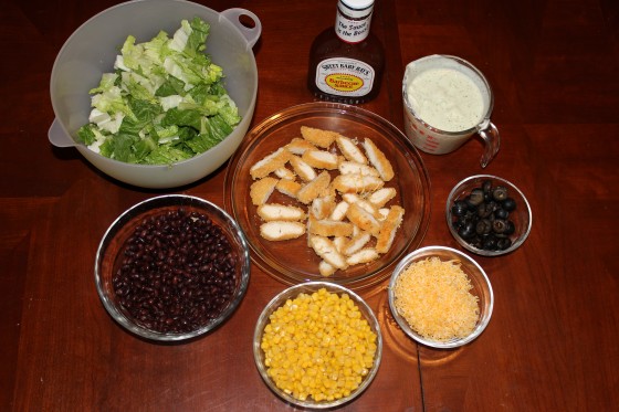 Ingredients for barbeque ranch chicken salad recipe