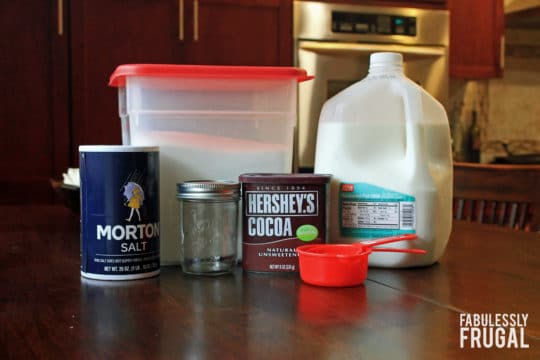 ingredients for homemade chocolate milk recipe