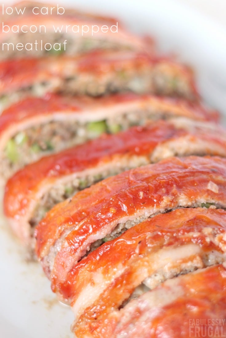 Low carb keto bacon wrapped meatloaf