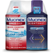 Maximum Strength Mucinex Sinus-Max + Mucinex Nightshift Sinus Clear Liquid...