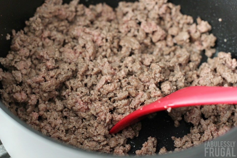 Ground beef for cheeseburger soup