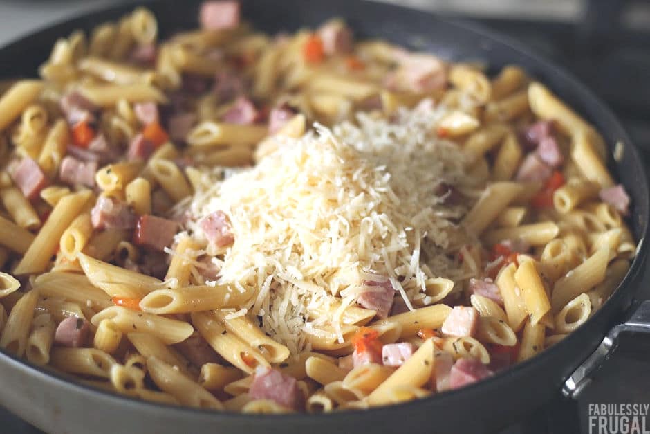 easy ham pasta skillet recipe