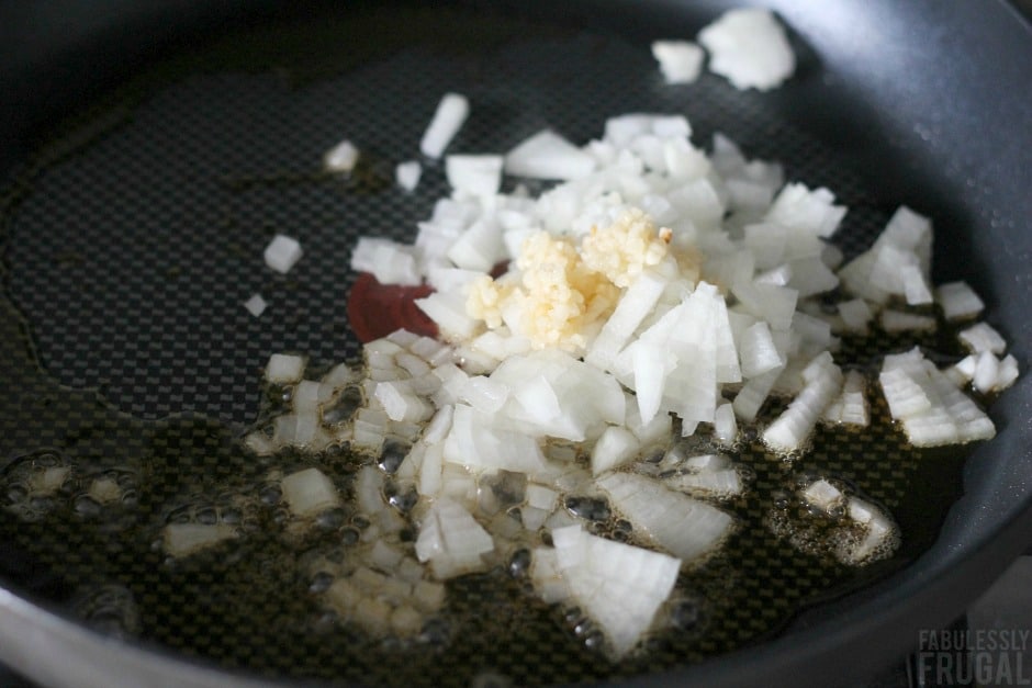 garlic and onion for keto egg roll in a bowl recipe