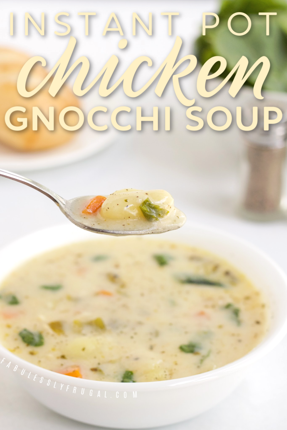 Spoonful of gnocchi soup