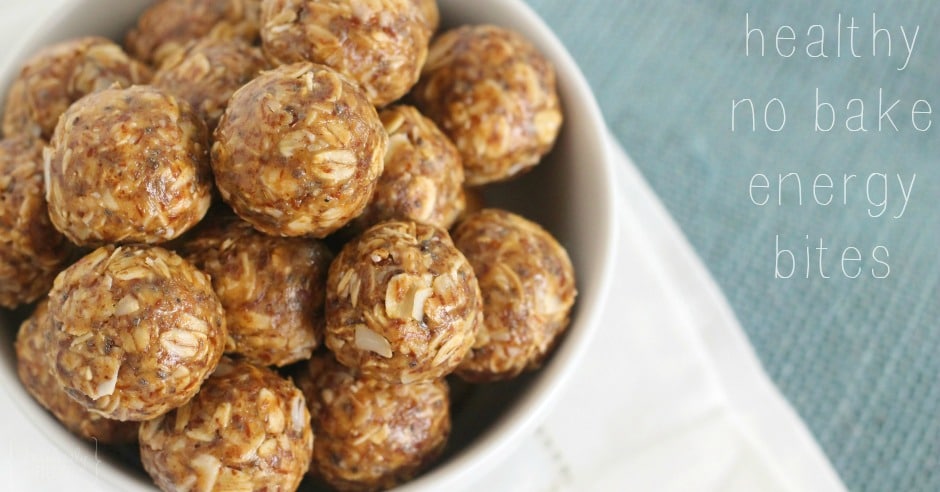 healthy no bake energy bites with chia seeds and flax