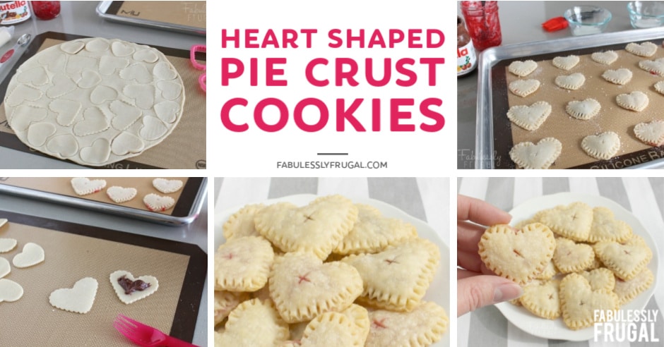 Heart shaped pie crust cookies with jam