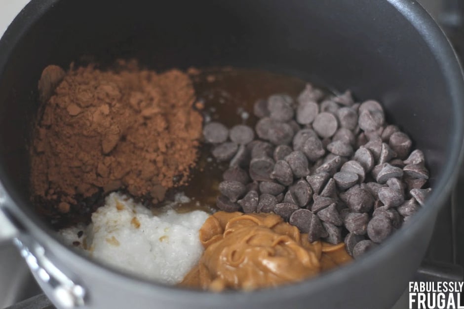 Ingredients for dark chocolate granola bites