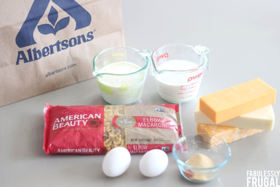 ingredients for southern macaroni and cheese