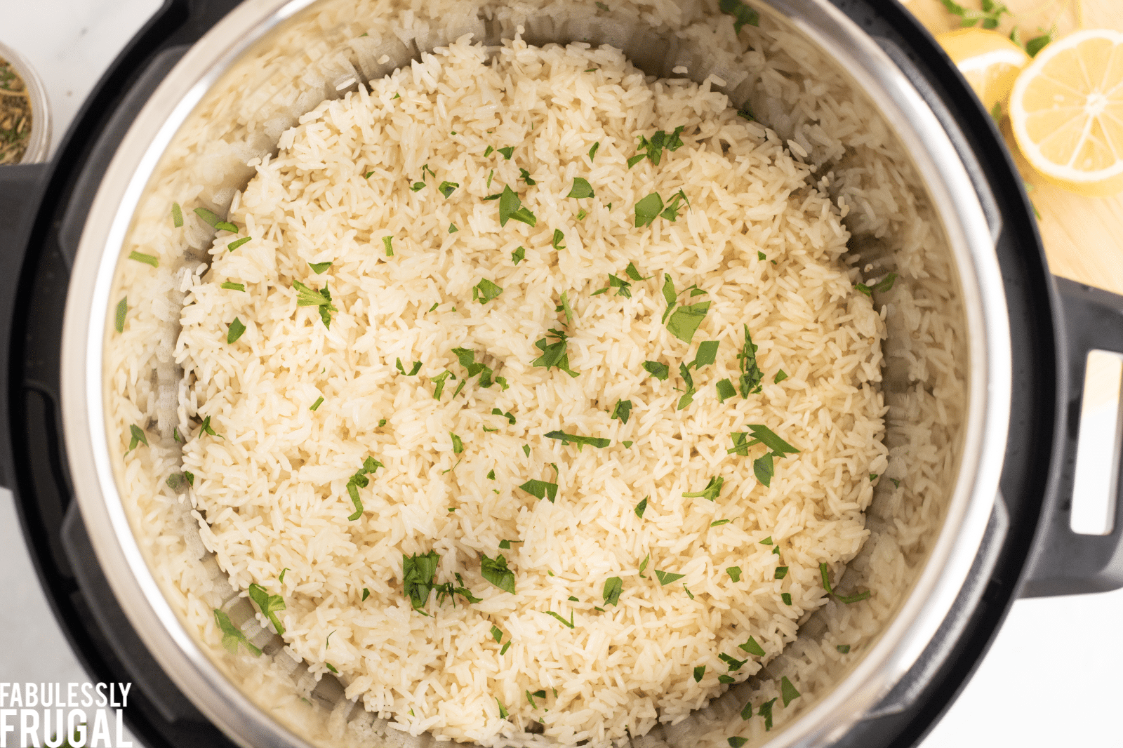 Lemon parsley rice in instant pot