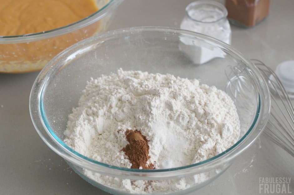 Dry ingredients for pumpkin sugar cookies
