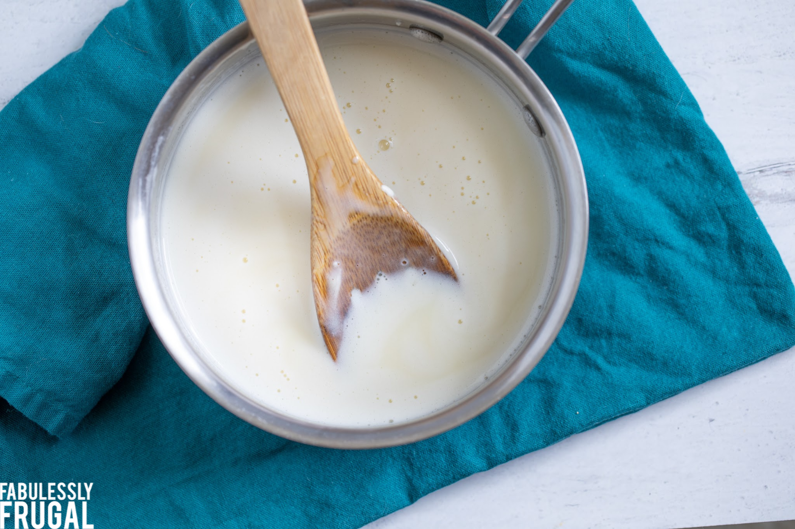Mixing whipping cream sweetener and butter