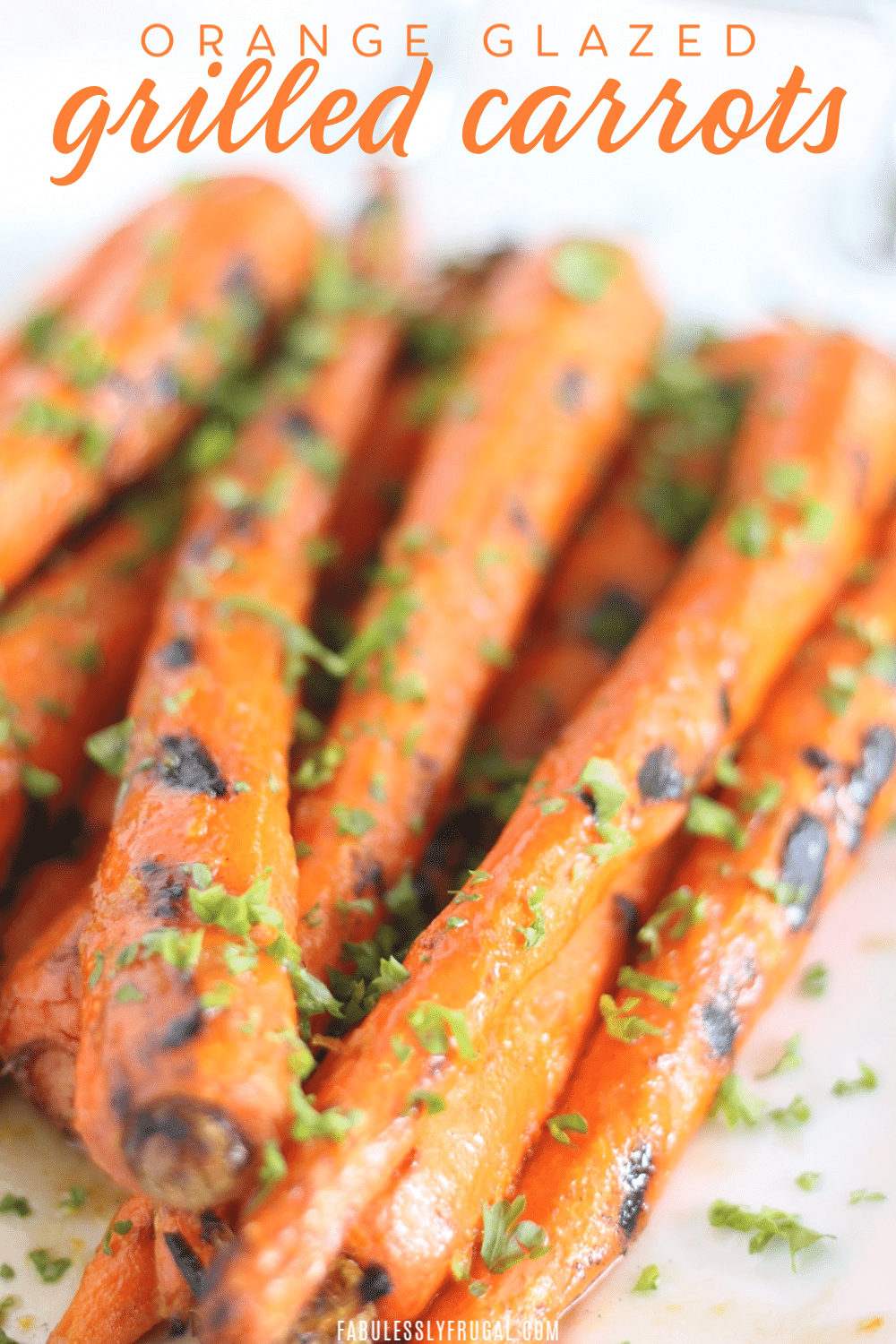 Orange glazed carrots on the bbq