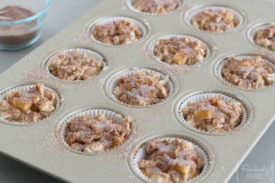 peach oatmeal muffins before baking