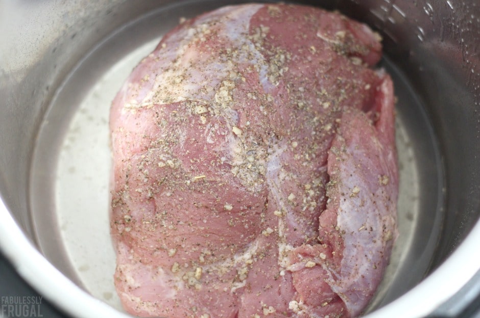 Seasoning the pork sirloin roast in instant pot