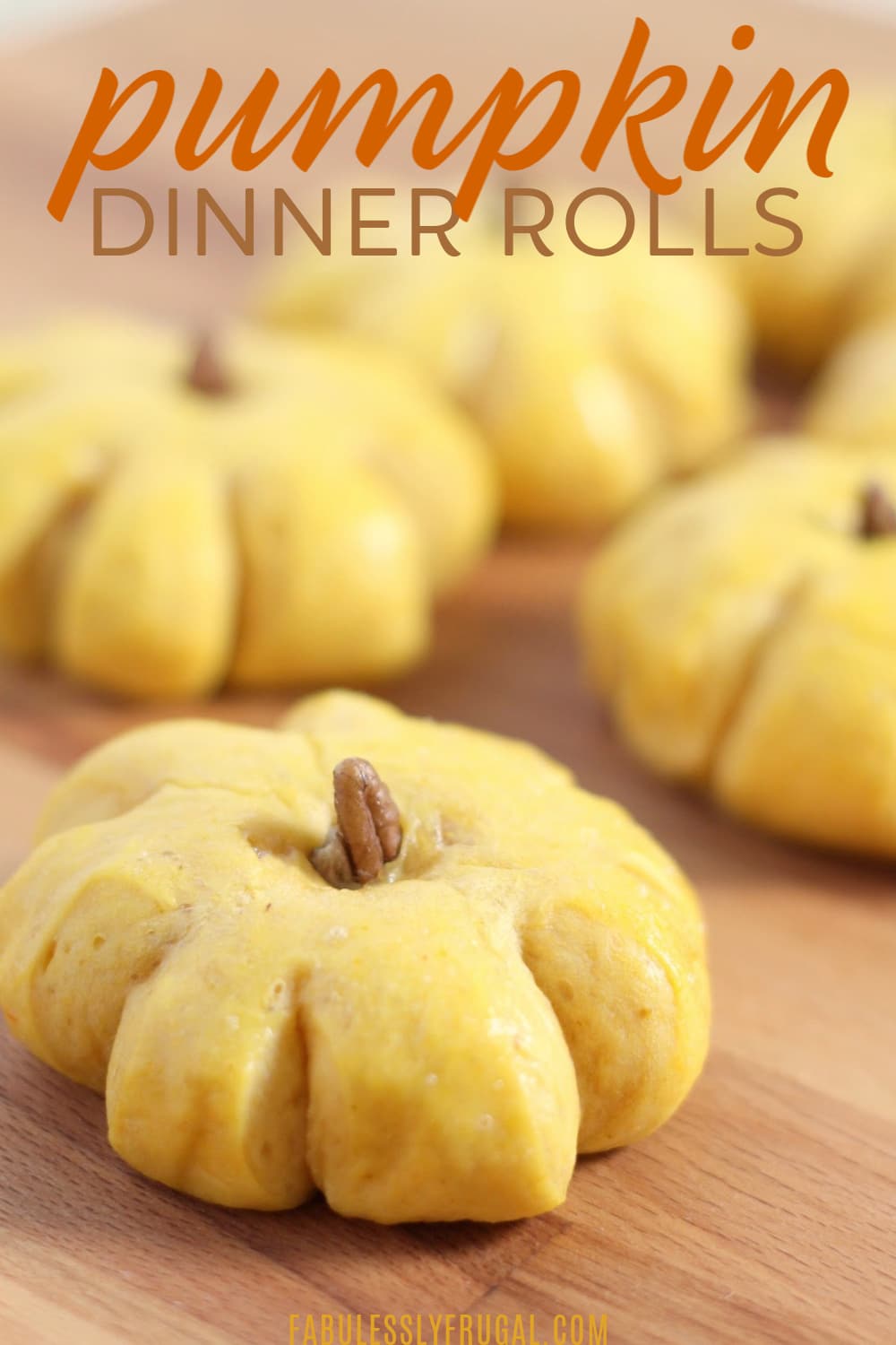 Pumpkin shaped dinner rolls