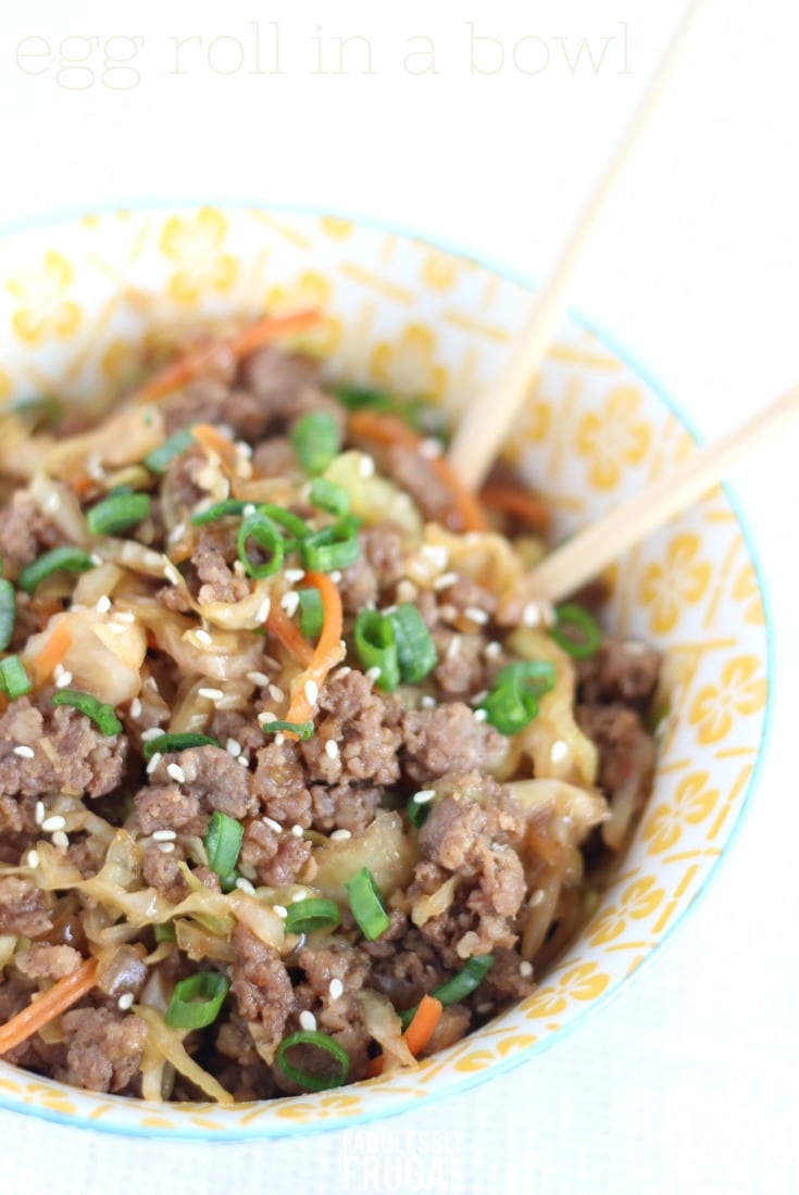 Low carb egg roll in a bowl
