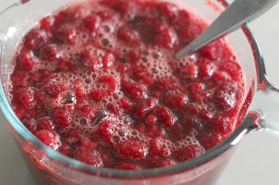 Raspberries for pretzel jello salad