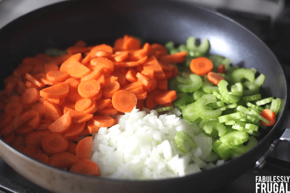 Sauteing veggies for soup 