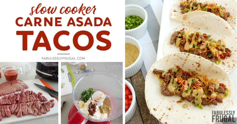 Slow cooker carne asada tacos