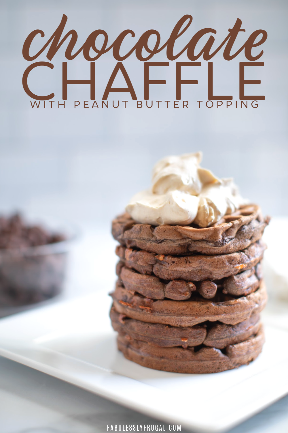 Stack of chocolate chaffles
