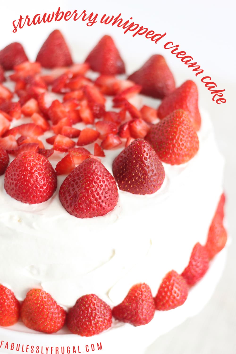 Strawberry whipped cream cake