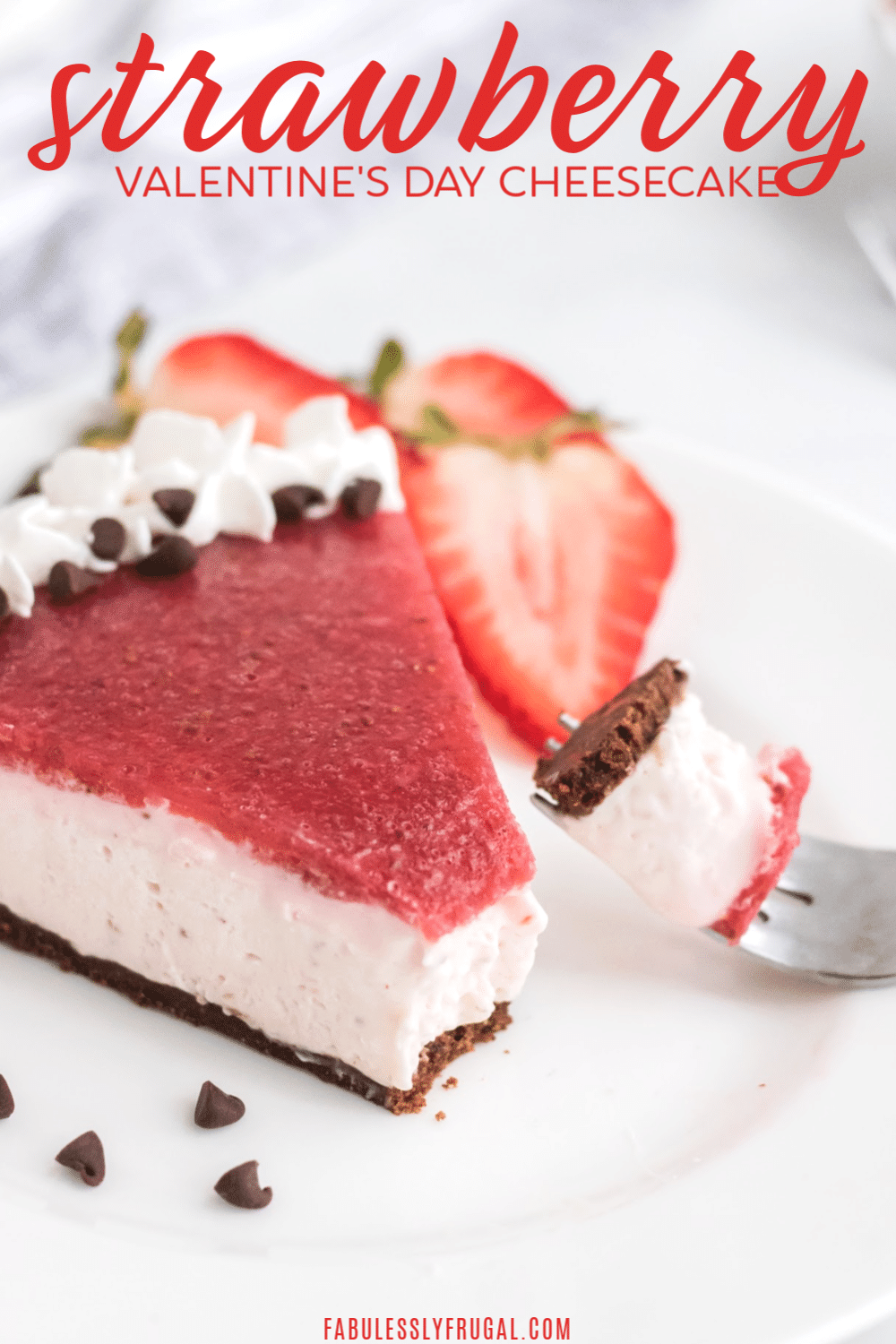 Valentines strawberry cheesecake