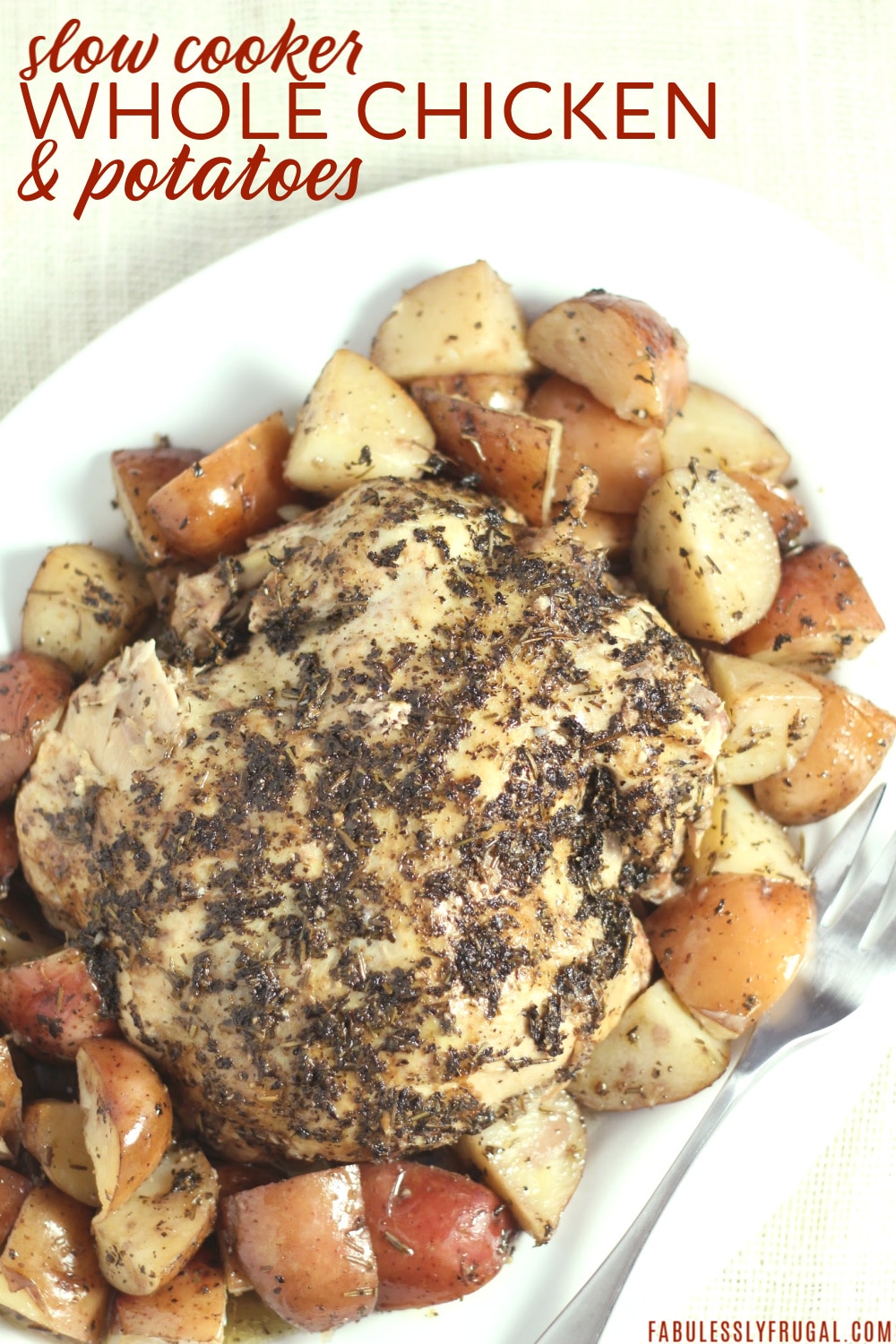 Whole chicken in crockpot with potatoes